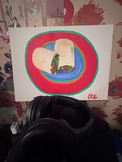 Burrito on plate oil on canvas painting