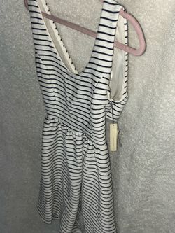 NWT Lauren Conrad - Kohls White and navy striped colored dress