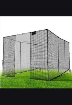 Baseball Batting Cage w/ Wheels + Alloy Steel Frame