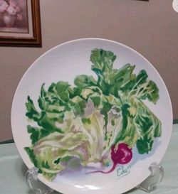 Seymour Mann By Eda 1976 Romaine Romanus Lettuce Salad Dessert Plate  7.75" 4pc 