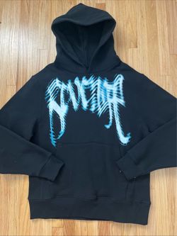 Revenge Hoodie Large Windows Arch Logo Black Blue Sweatshirt Minimal Use