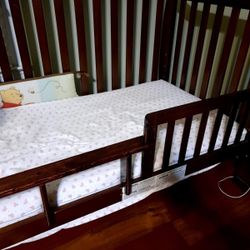Baby And Kids Crib  4-in-1. Convertible. Cherry