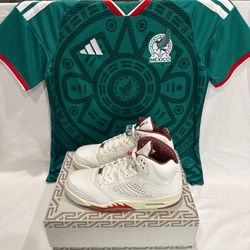 **MEXICO BUNDLE** Authentic Mexico Adidas Jersey L & Jordan *El Grito* Retro 5