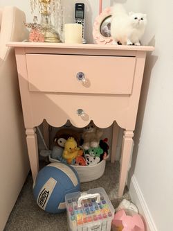 Scalloped Pink Night Stand