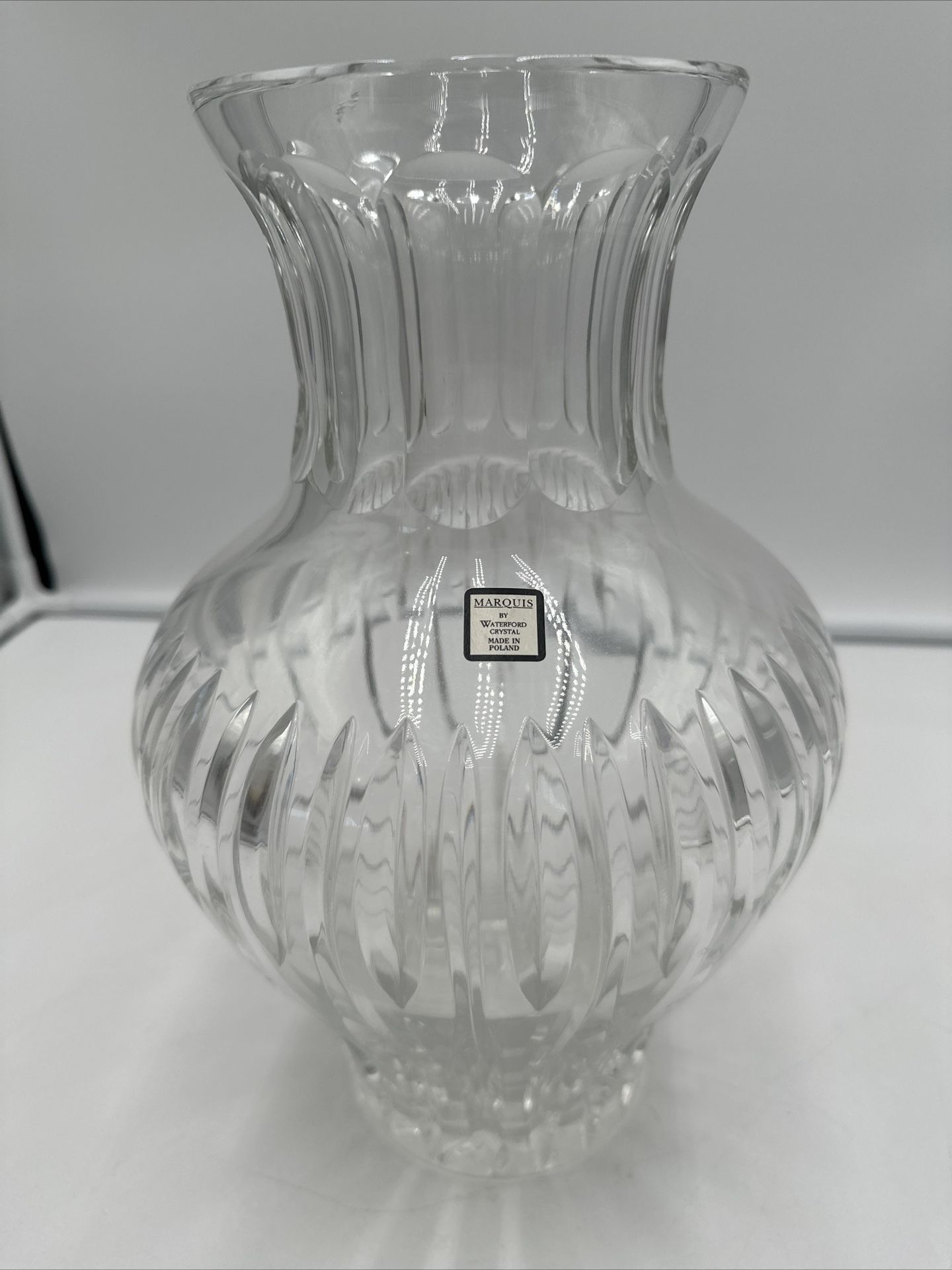 Marquis By Waterford Crystal Sheridan Rare 12” Vase W Original Sticker No Box