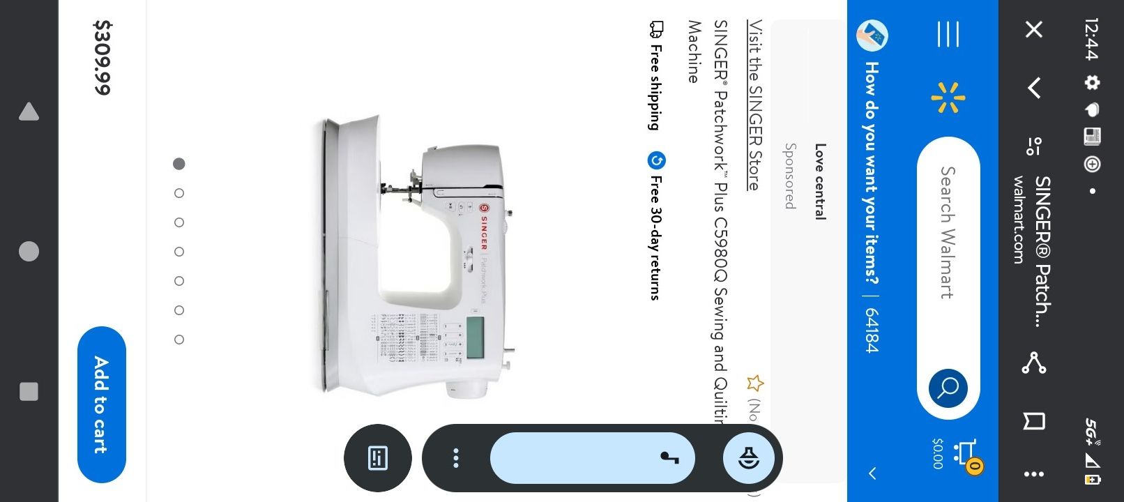 Sewing/quilting machine