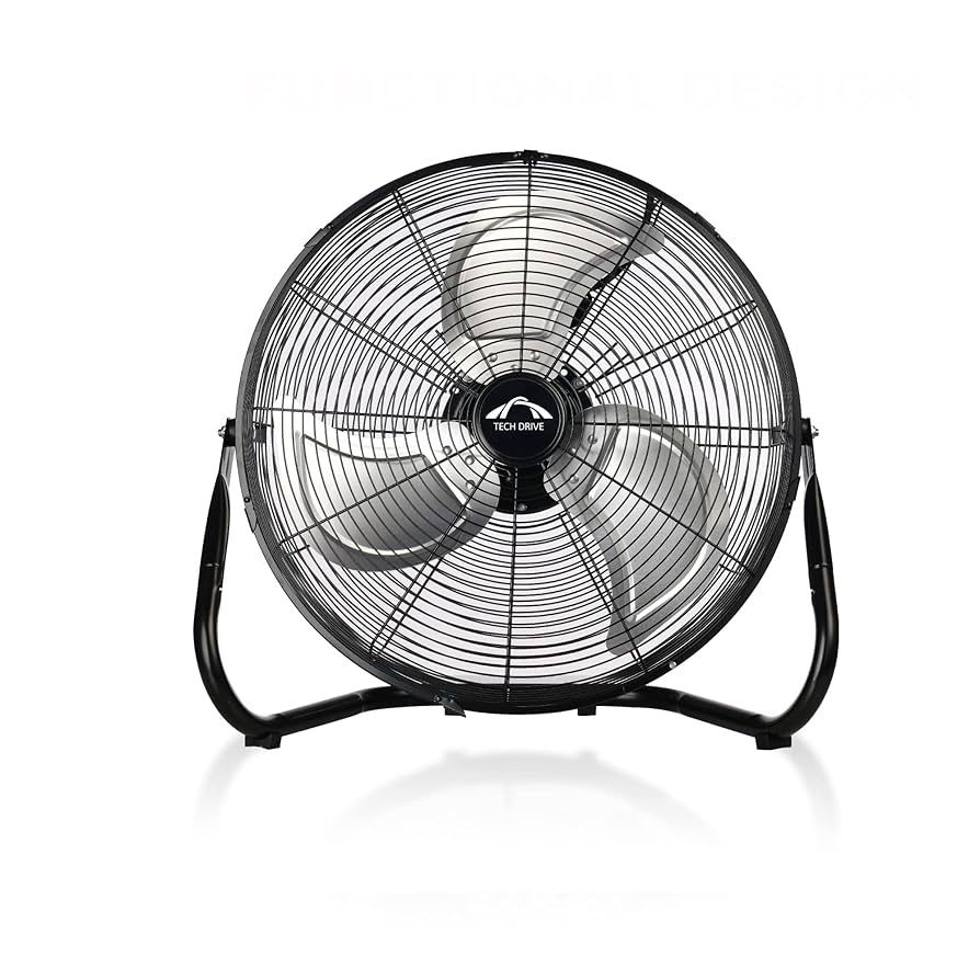High Velocity Floor Fan, 20 inch Heavy Duty Metal Industrial Fans,3 Powerful Speed,360° Adjustable Tilting and All Metal Construction, Black