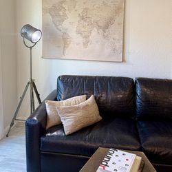 Ethan Allen Croc Leather Sofa
