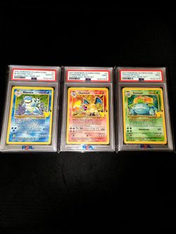 Pokemon Celebrations Trio Sequential PSA 10 Blastoise, PSA 9 Charizard, PSA 9 Venusuar