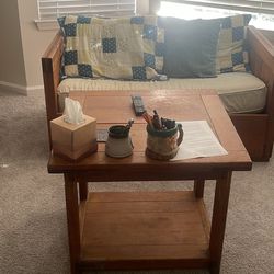 Wooden Couch And Coffee Table Set 