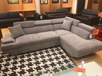 Grey Expandable Sectional Sofa