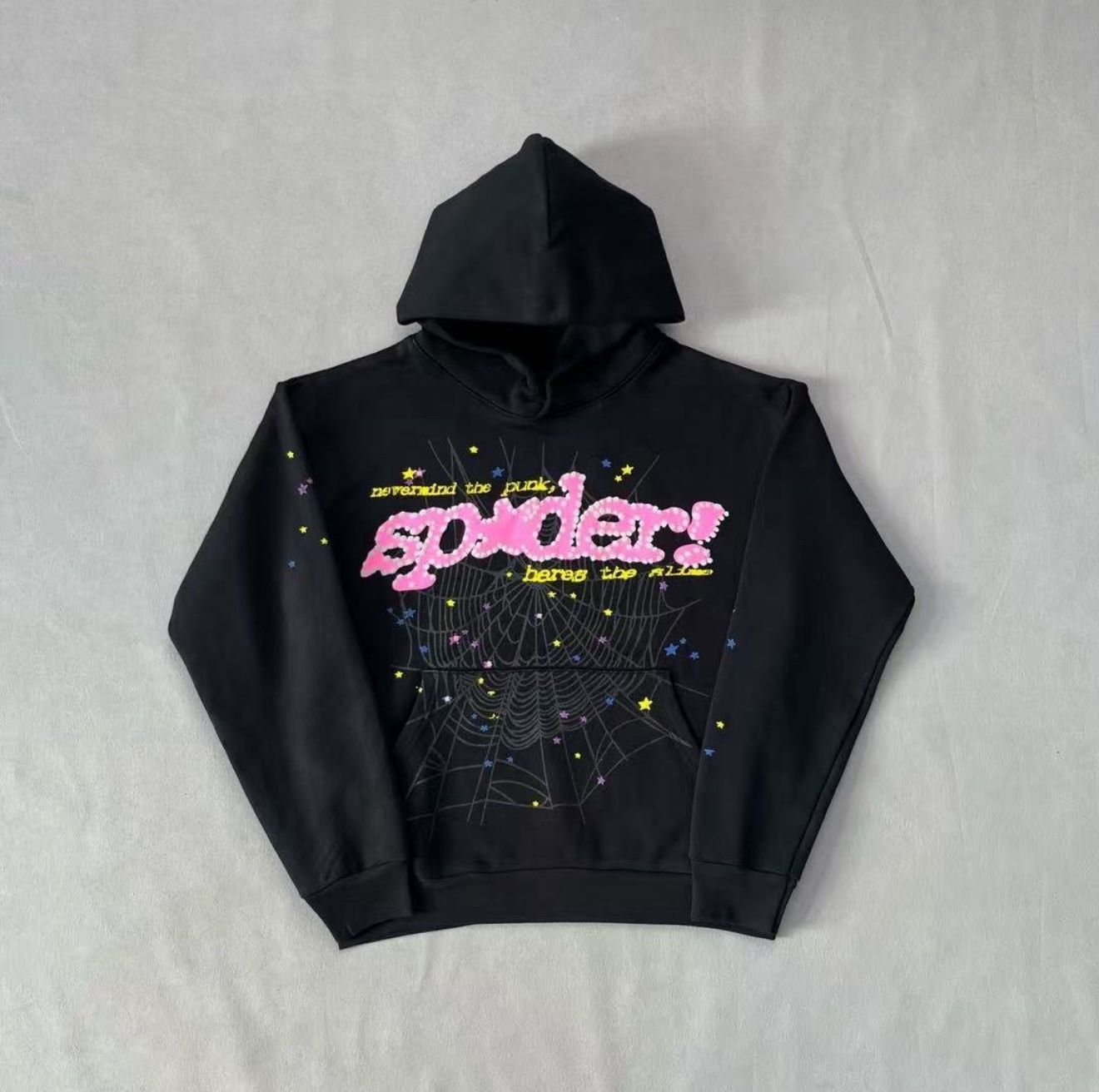 Black P1NK V2 Sp5der Hoodie
