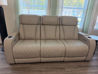 Ashley Boyington Triple Power Leather Reclining Sofa & Loveseat Set – $3,800 OBO