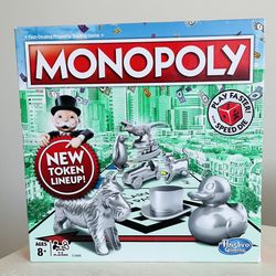 Monopoly Game New Token Lineup Speed Die PLAY FASTER C3888 Hasbro Gaming 2016