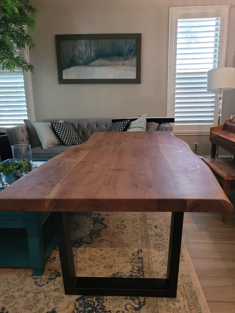 Solid Acacia wood table, Natural Edge - from Downeast Home