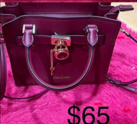Michael Kors Burgundy Leather Satchel Handbag