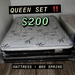 Queen Size Pillow Top Mattress Set ‼️‼️