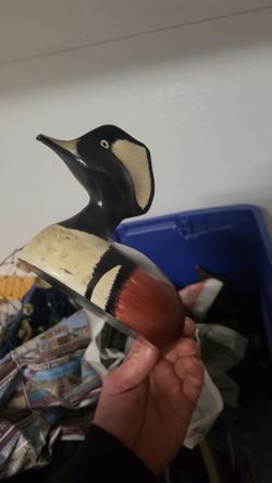 Wood Carving Hooded Merganser 