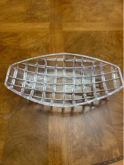Crystal glass serving platter