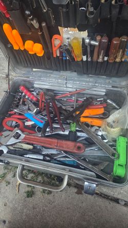 Large Mixed Hand Tool Lot with Case