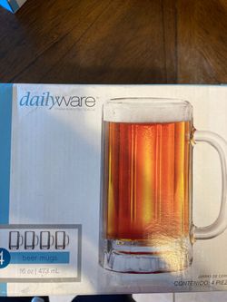 2-GLASS BEER MUGS 16 OZ