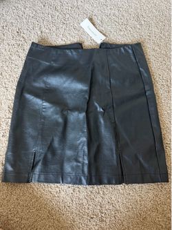 Francescas Faux Leather Black Skirt XS