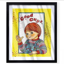 GOOD GUYS DOLLS CUSTOM ART PIECE WITH BLACK FRAME