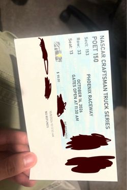 NASCAR ticket + infield pass Phoenix Raceway