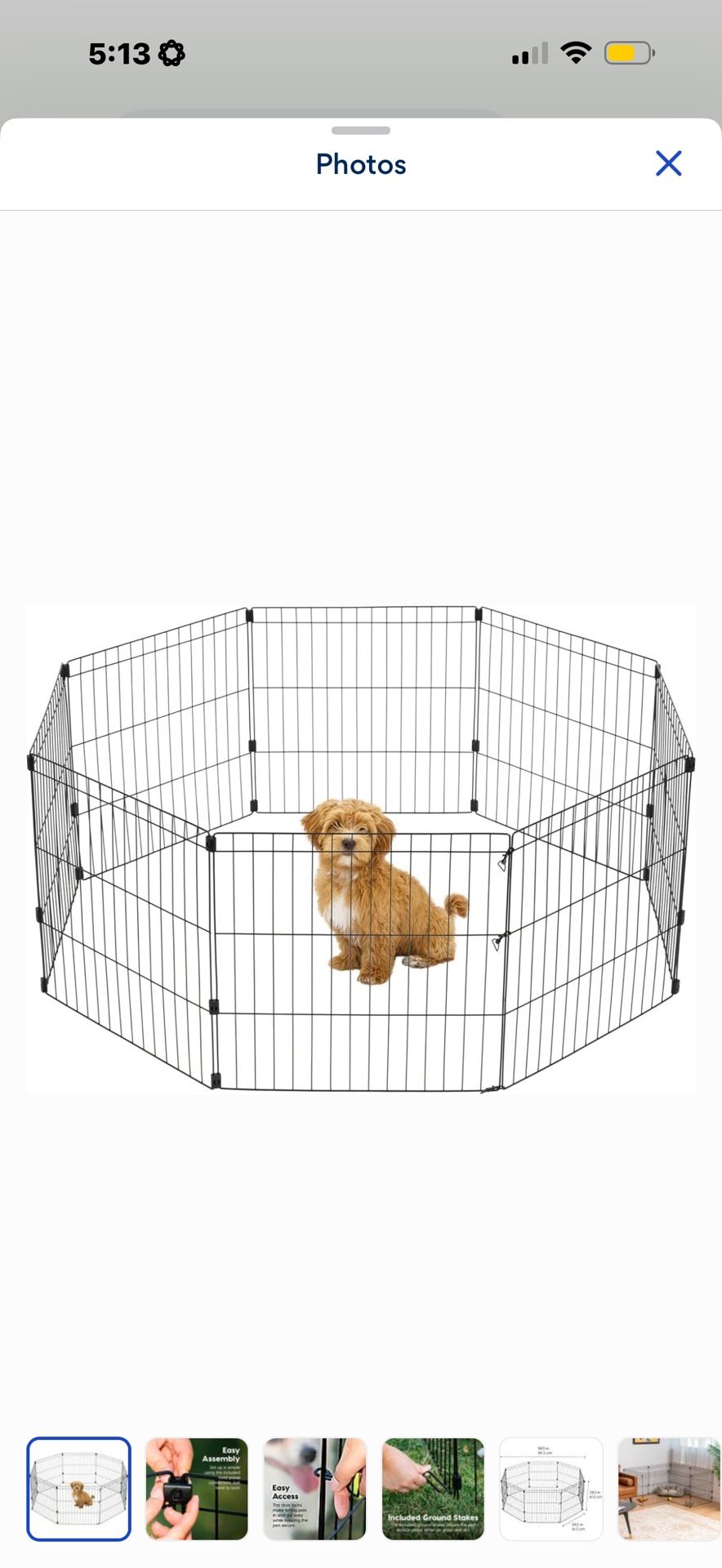 IRIS USA 8 Panel Metal Dog Playpen, 24-in
