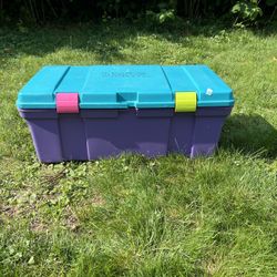 Vintage 1991 Rubbermaid Keepers Totelocker Colorblock Storage Tote