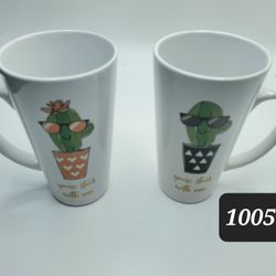 Set Of Couples Cactus Coffee Mugs 
