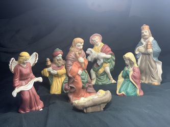 Home Interior Nativity Set, Christmas Scene 7 pc
