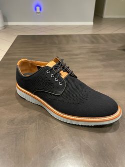 Johnston Murphy Black Knit Oxford Dress Shoe