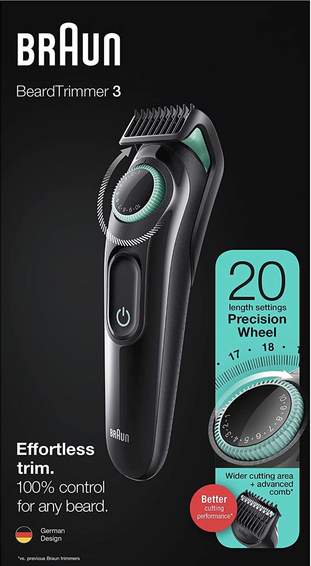 Braun Beard Trimmer BT3221, Hair Clippers for Men, Cordless & Rechargeable