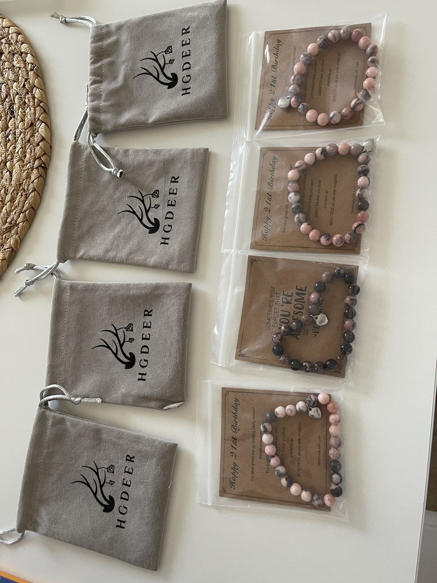 HG Deer bracelet.  Pink & Gray.  Woman’s bracelet. New