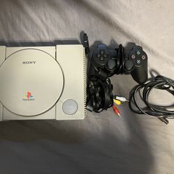 PlayStation Console With Controller And Cables (Cleaned And Tested)