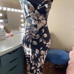 Floral Black Dress