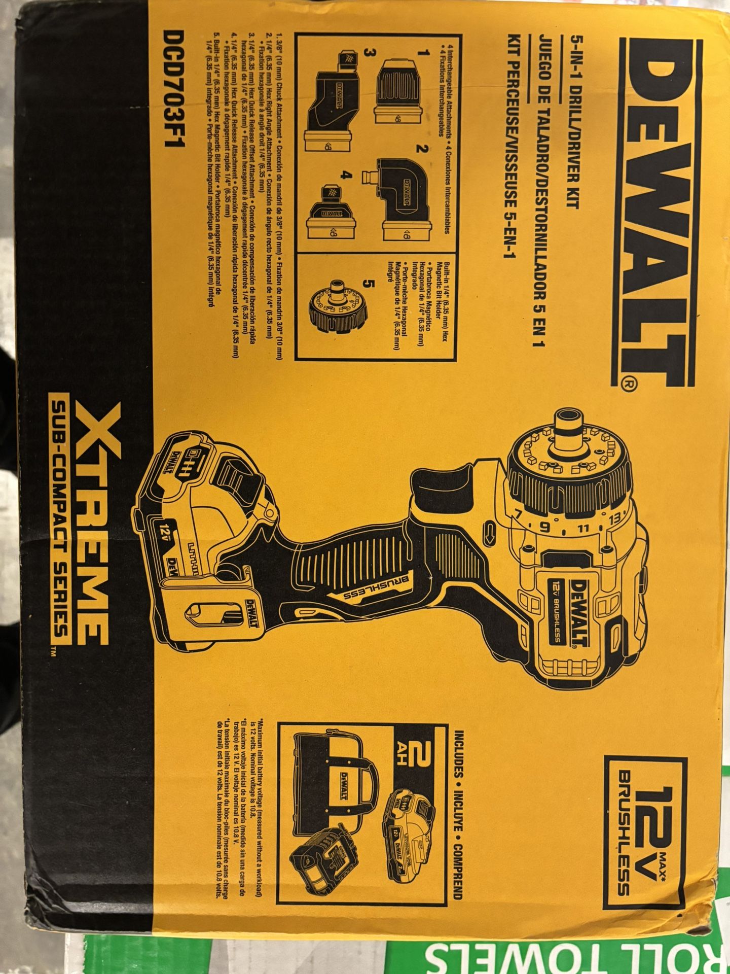 Brand New Dewalt DEWALT XTREME 5-In-1 12-volt Max 3/8-in Keyless Brushless Cordless Drill (1 -Batteries Included