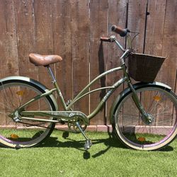Electra three speed Hawaii model women’s bicycle.  Beautiful color.  Rides, shifts smooth.  Looks beautiful.  