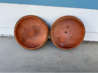 2 -19 inches $25 for 2 large terracotta clay dishes