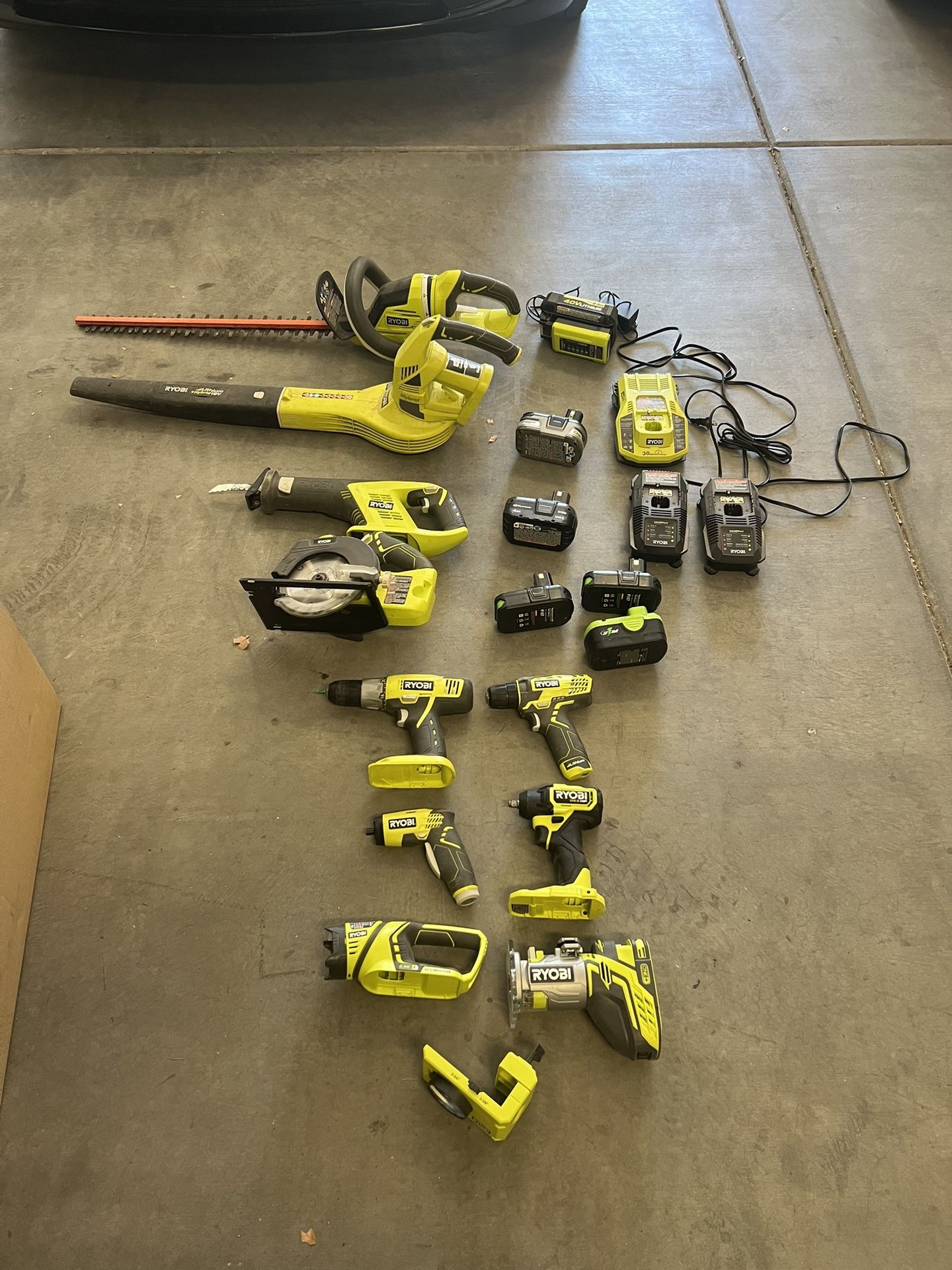 Ryobi Power Tool Set Including Batteries and Chargers