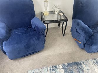 Two Recliners With Cover (blue)