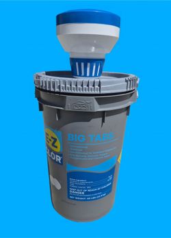 50 pound Bucket Of 3 inch Chlorine Tablets.