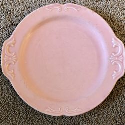 Vintage M. Edwin Knowles Plate & Arcoroc Rosaline Pink Class Plate