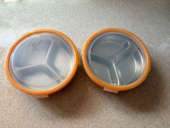 Round Divided Meal Prep Containers Set of 2