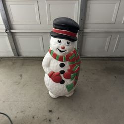 Vintage Snow Man Christmas Blow Mold