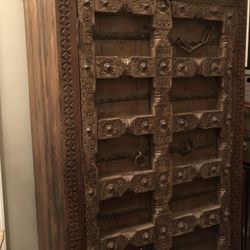 Antique Teak wood armoire Indian door 150 years old