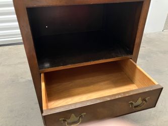 Wood Side Table / Nightstand with Drawer and Open Shelf