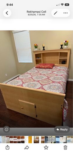 Bed with furniture and mattress