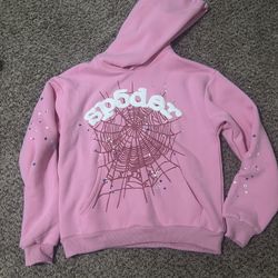 authentic pink sp5der hoodie 